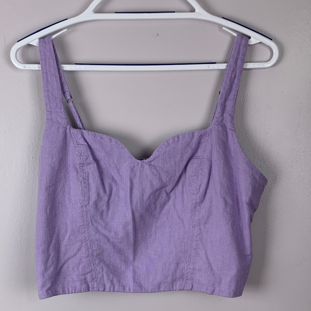 Lavender Sleeveless Women's Top Abercrombie & Fitch large crop